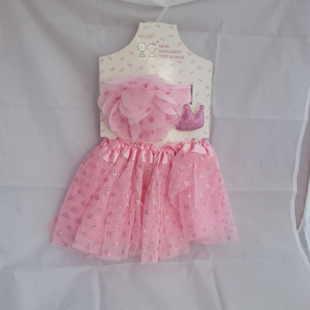 Head Shoulders Toes & Bows Tutu 3 Piece Set NWT